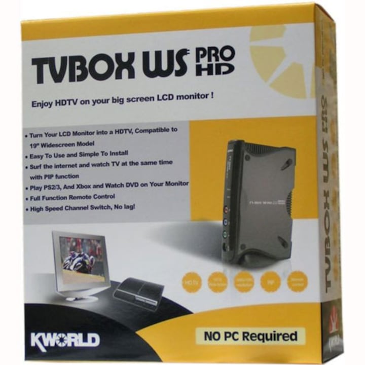 Tuner TV Kworld TV-BOX WS PRO HD, extern, stand alone