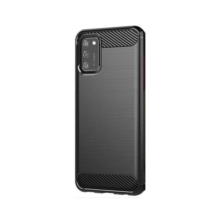 Карбонов противоударен гъвкав калъф за Samsung Galaxy A02s, черен