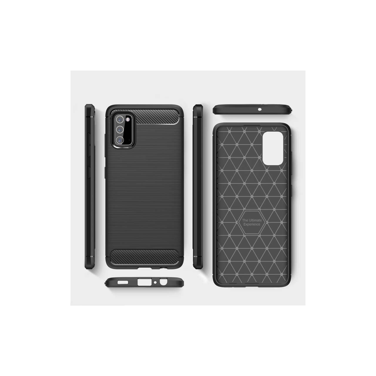 Husa Flexibila Antisoc Carbon pentru Samsung Galaxy A02s, Negru
