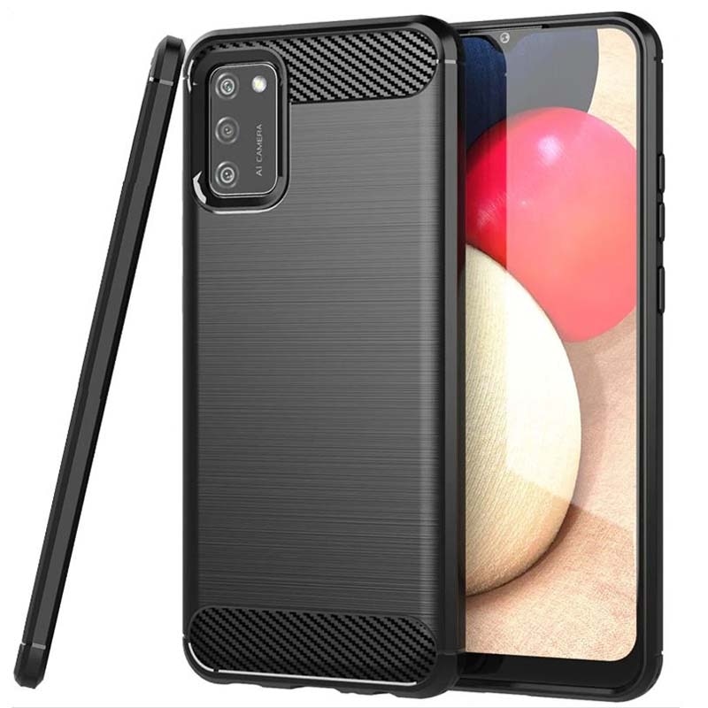 Husa Flexibila Antisoc Carbon pentru Samsung Galaxy A02s, Negru