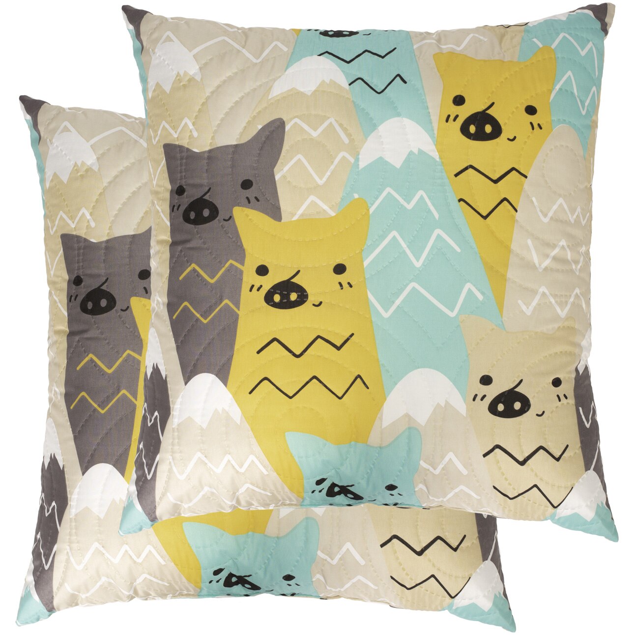 Set 2 perne Somnart Cat, 70x70 cm, microfibra