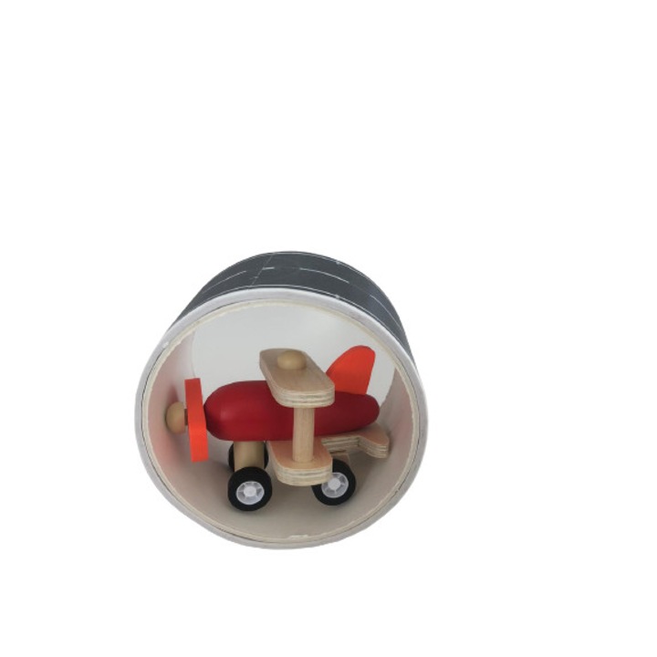 Avion cu pista autoadeziva, lemn, 3-8ani