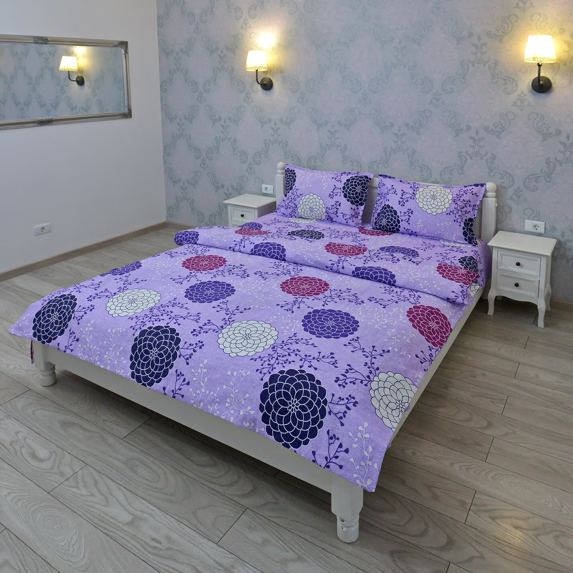 Lenjerie pentru 2 persoane Somnart Ultrasleep, bumbac 100%, mov