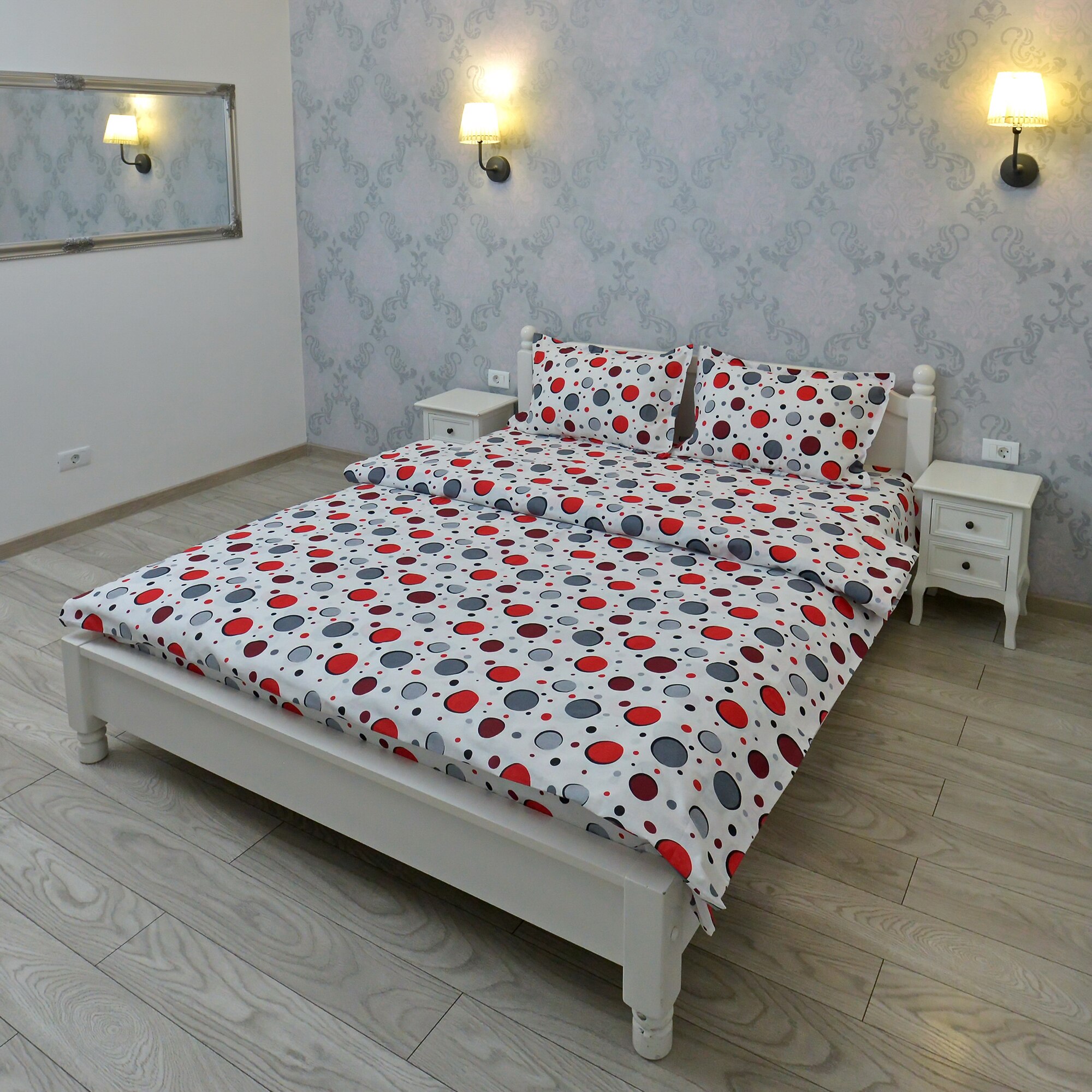 Lenjerie pentru 2 persoane Somnart Ultrasleep, bumbac 100%, model cercuri