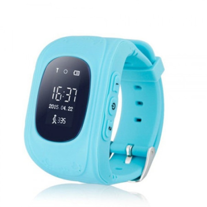 Детски смарт часовник, Smartwatch Q50, Сим карта и GPS тракер, Син