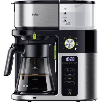 Cafetiera Braun MultiServe KF9050BK, 1750W, Carafa din sticla, 10 cesti, 7 moduri de preparare, Ecran tactil, Timer, Sistem anti-picurare, Oprire automata, Inox/Negru Cafetiera Braun MultiServe KF9050BK, 1750W, Carafa din sticla, 10 cesti, 7 moduri de preparare, Ecran tactil, Timer, Sistem anti-picurare, Oprire automata, Inox/Negru
