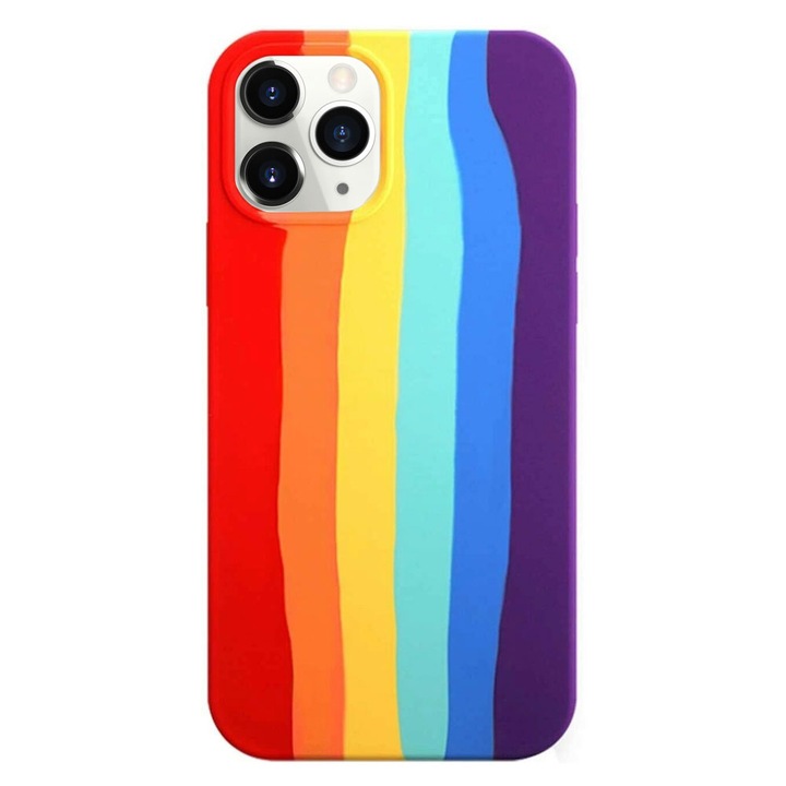 Кейс за iPhone 11 Pro - Rainbow, Silicon Soft Touch, матова повърхност, кадифе отвътре - Gekko Mobile®