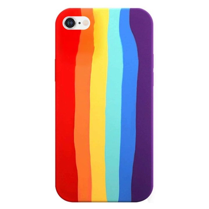 Кейс за iPhone 8 - Rainbow, Silicon Soft Touch, матова повърхност, кадифе отвътре - Gekko Mobile®