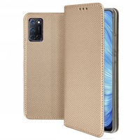 husa flip pentru oppo a72 - tip carte magnet interior stand si buzunar card aurie - gekko smart imagen 42_0_
0