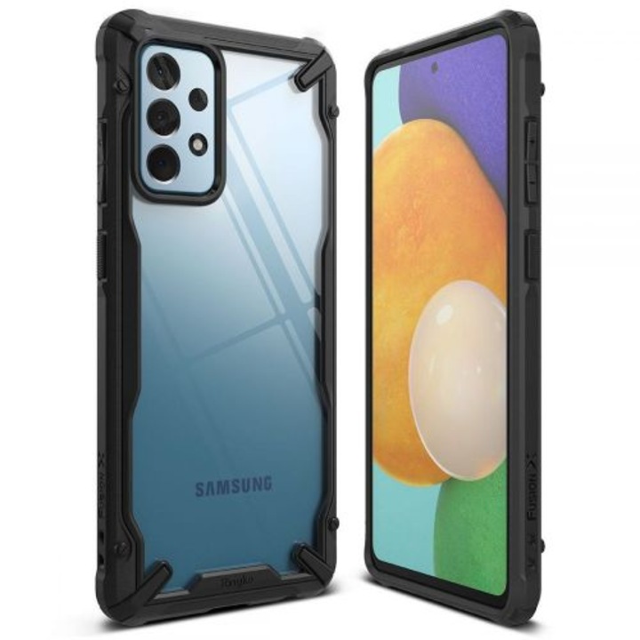 Telefontok Samsung Galaxy A52 / A52 5G - Ringke Fusion X Design fekete ütésálló tok
