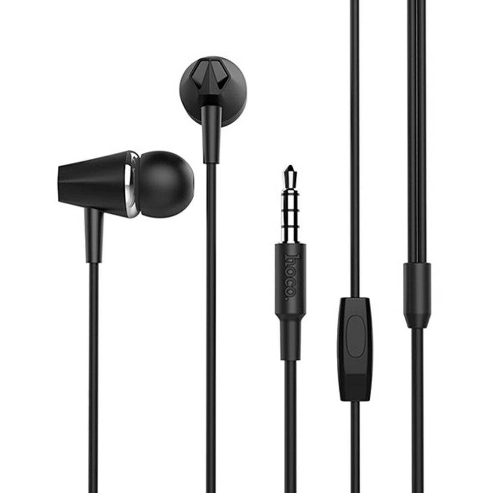 Casti audio in-ear cu microfon Hoco Honour, Pure Bass Sound, Mufa Jack 3,5 mm, Negru
