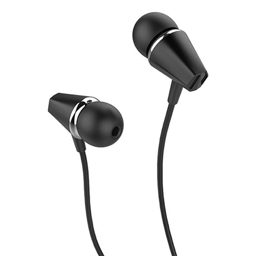 Casti audio in-ear cu microfon Hoco Honour, Pure Bass Sound, Mufa Jack 3,5 mm, Negru