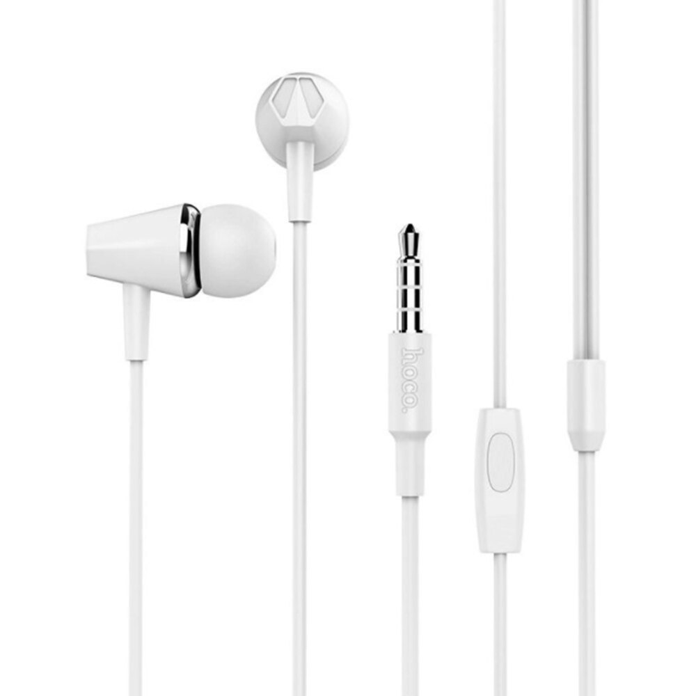 Casti audio in-ear cu microfon Hoco Honour, Pure Bass Sound, Mufa Jack 3,5 mm, Alb