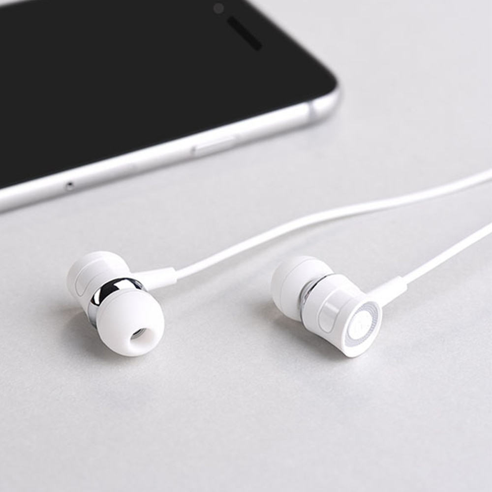 Casti audio in-ear cu microfon Hoco Pleasure Music, Pure Bass Sound, Mufa Jack 3,5 mm, Alb