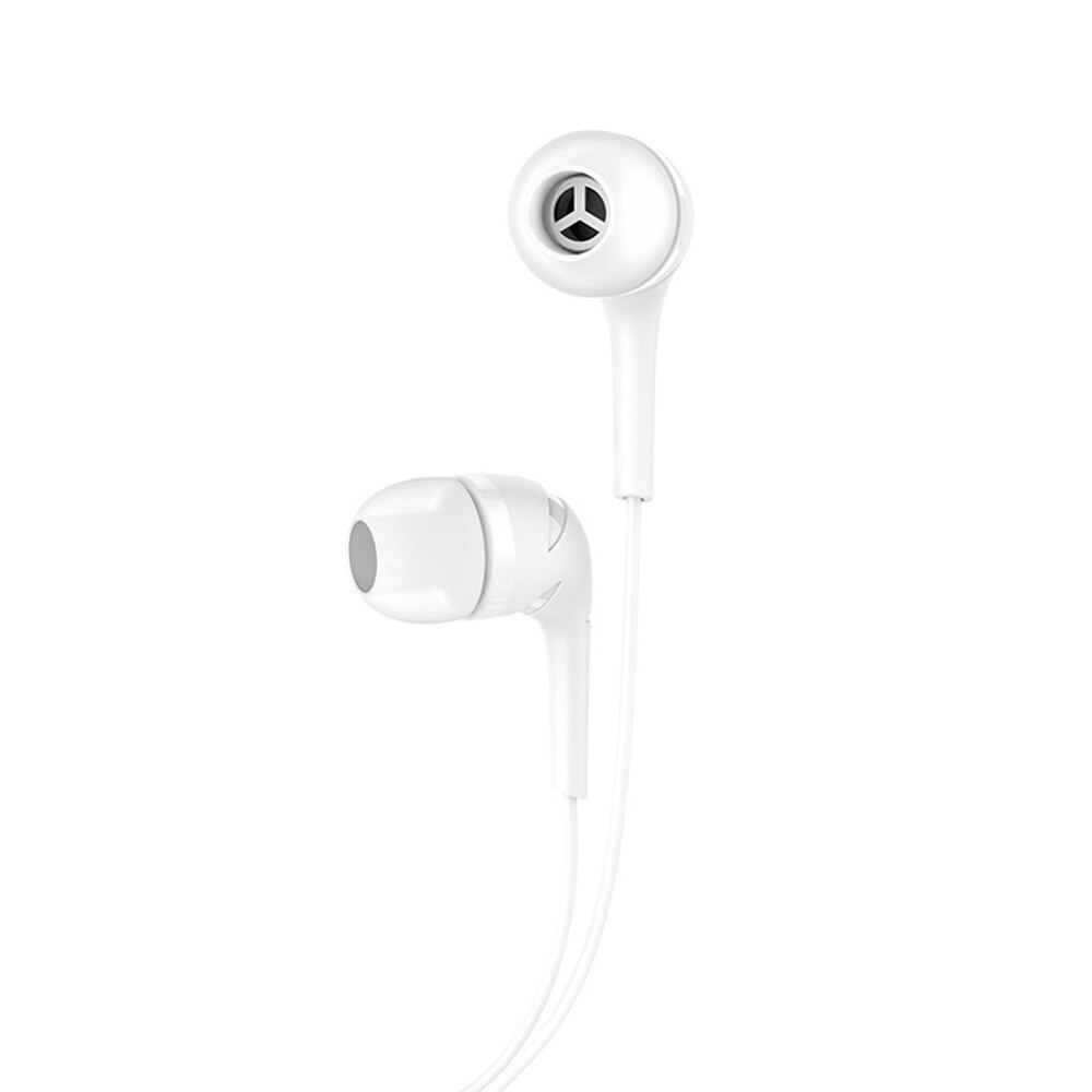 Casti audio in-ear cu microfon Hoco Poesie Music, Pure Bass Sound, Mufa Jack 3,5 mm, Alb
