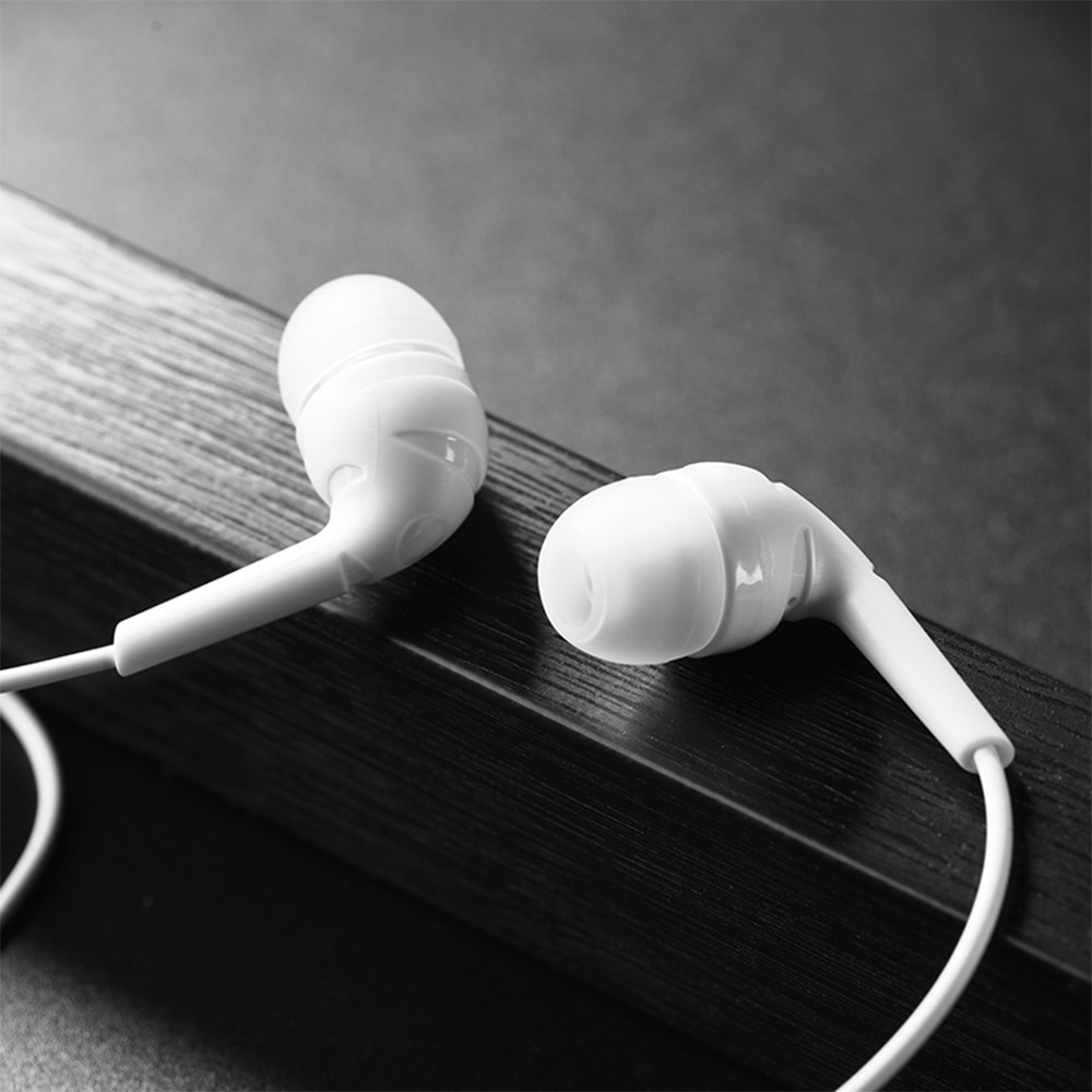 Casti audio in-ear cu microfon Hoco Poesie Music, Pure Bass Sound, Mufa Jack 3,5 mm, Alb
