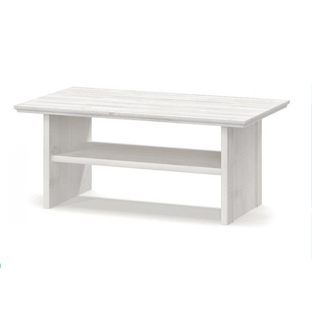 Masuta cafea Iris, 120/67/52 cm, Cu Polita, Alb Antichizat