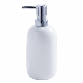 Dispenser ceramic Pufo Simply White pentru sapun lichid, 20 cm, alb Dispenser ceramic Pufo Simply White pentru sapun lichid, 20 cm, alb