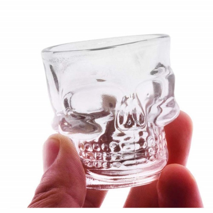 Pufo 6 darabos üvegpohár készlet, koponya alakú, 50 ml