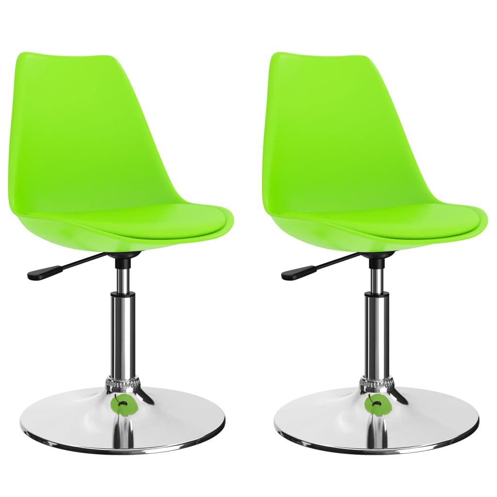 Set scaune de bucatarie pivotante, 2 buc verde, piele artificiala 324215