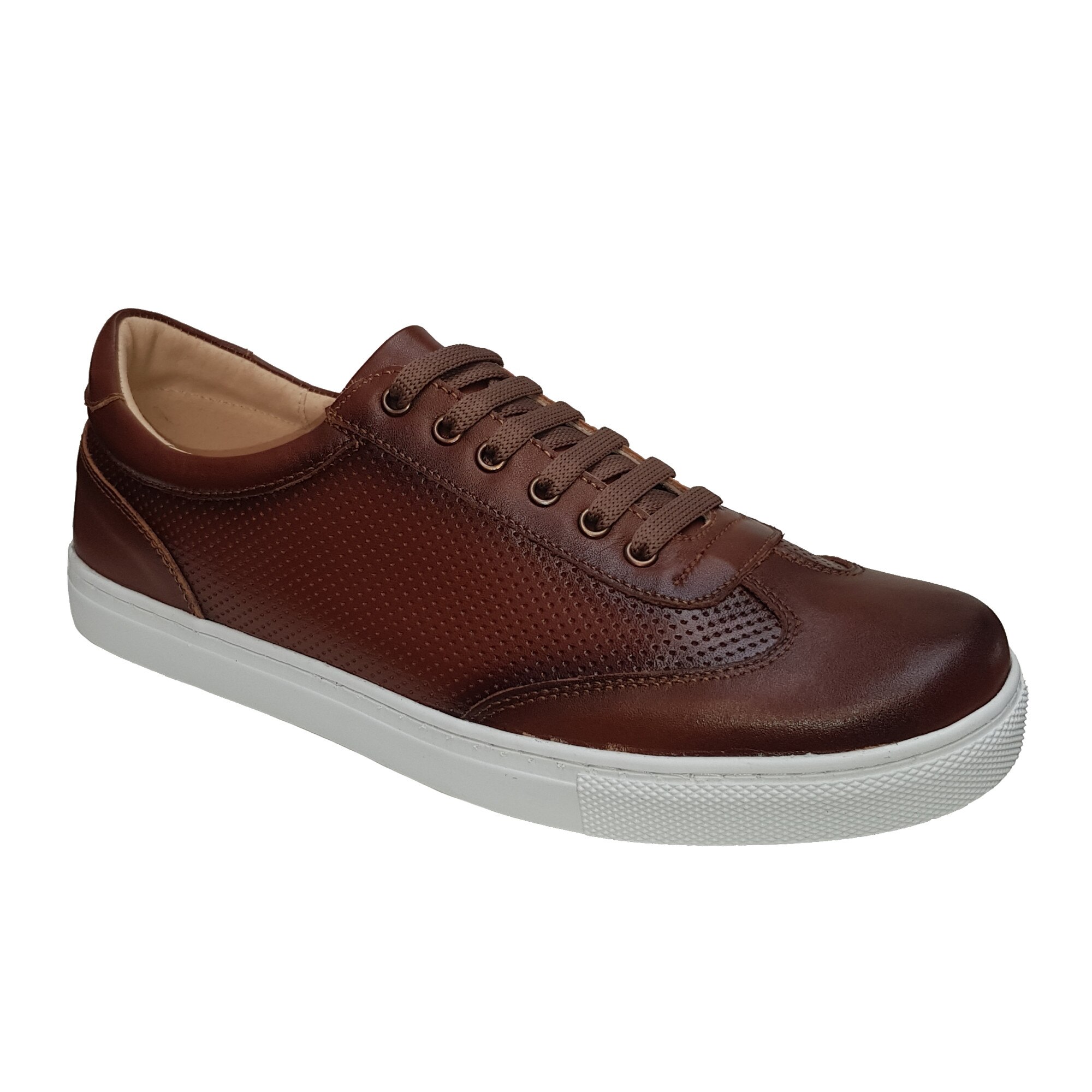 Pantofi sport TIMs piele naturala, Maro