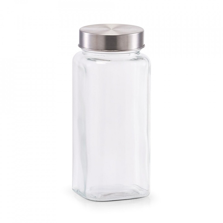 Borcan din sticla cu capac din inox,620 ml Zeller