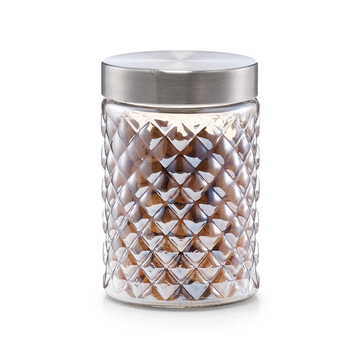 Borcan din sticla,cu capac metalic,1100 ml Zeller