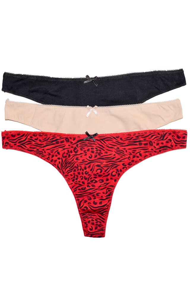 Set trei chiloti tanga Serena, multicolor, model 1, Multicolor