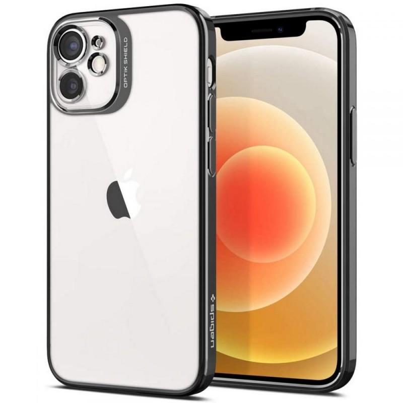 Carcasa Spigen Optik Crystal compatibila cu iPhone 12 Mini Chrome Grey