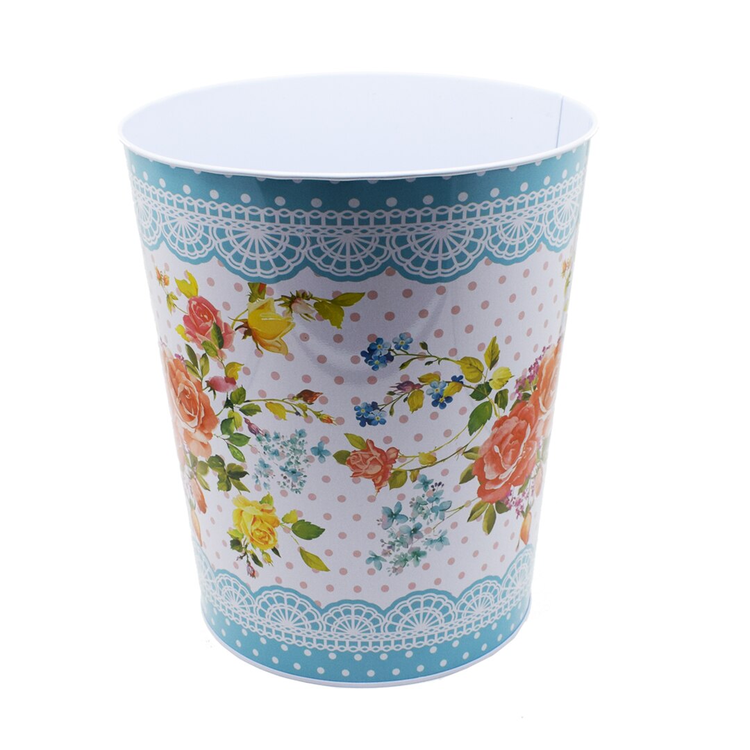 Cos decor din metal, Naimeed D2645, culoare Albastru-Alb / Multicolor, 26 x 22 cm