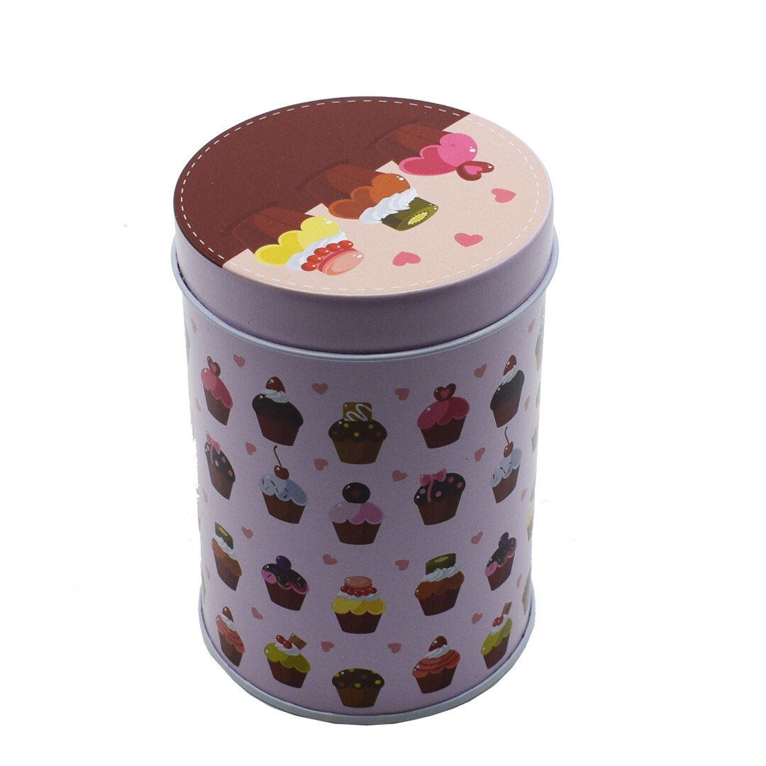 Cutie metalica cu capac pentru decor/depozitare, Naimeed D2646 3 Briose, Multicolor, 8 x 12 cm