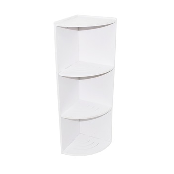 Etajera de colt cu 3 rafturi, Naimeed D135 PVC, culoare Alb, 60 x 20 cm Etajera de colt cu 3 rafturi, Naimeed D135 PVC, culoare Alb, 60 x 20 cm