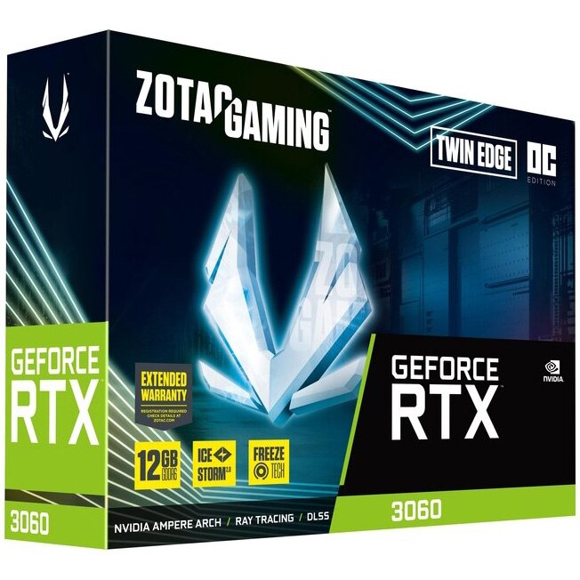 Placa video ZOTAC GAMING GeForce® RTX™ 3060 Twin Edge OC, 12GB