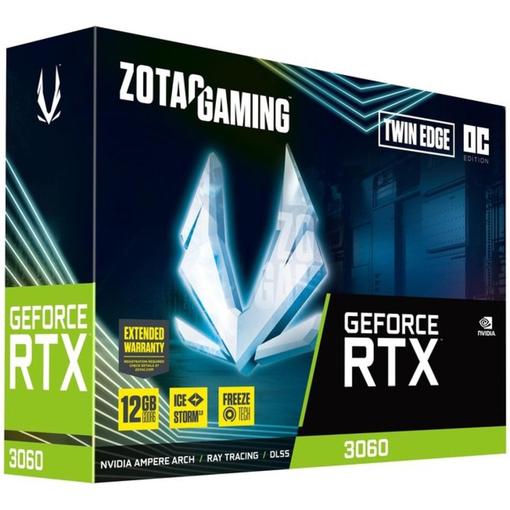 Placa video ZOTAC GAMING GeForce® RTX™ 3060 Twin Edge OC, 12GB 