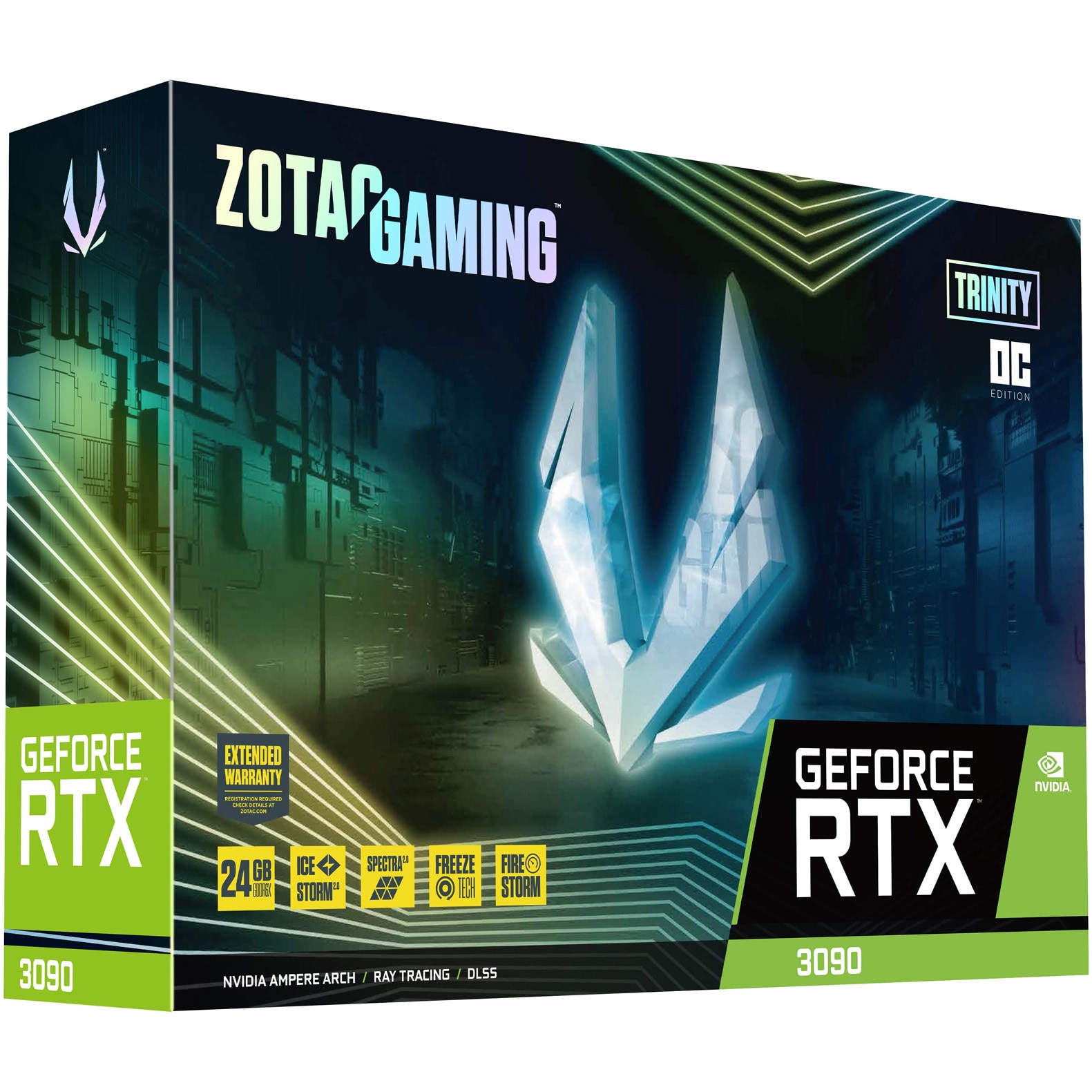 Placa video ZOTAC GAMING GeForce® RTX™ 3090 Trinity OC, 24GB GDDR6X, 384-bit