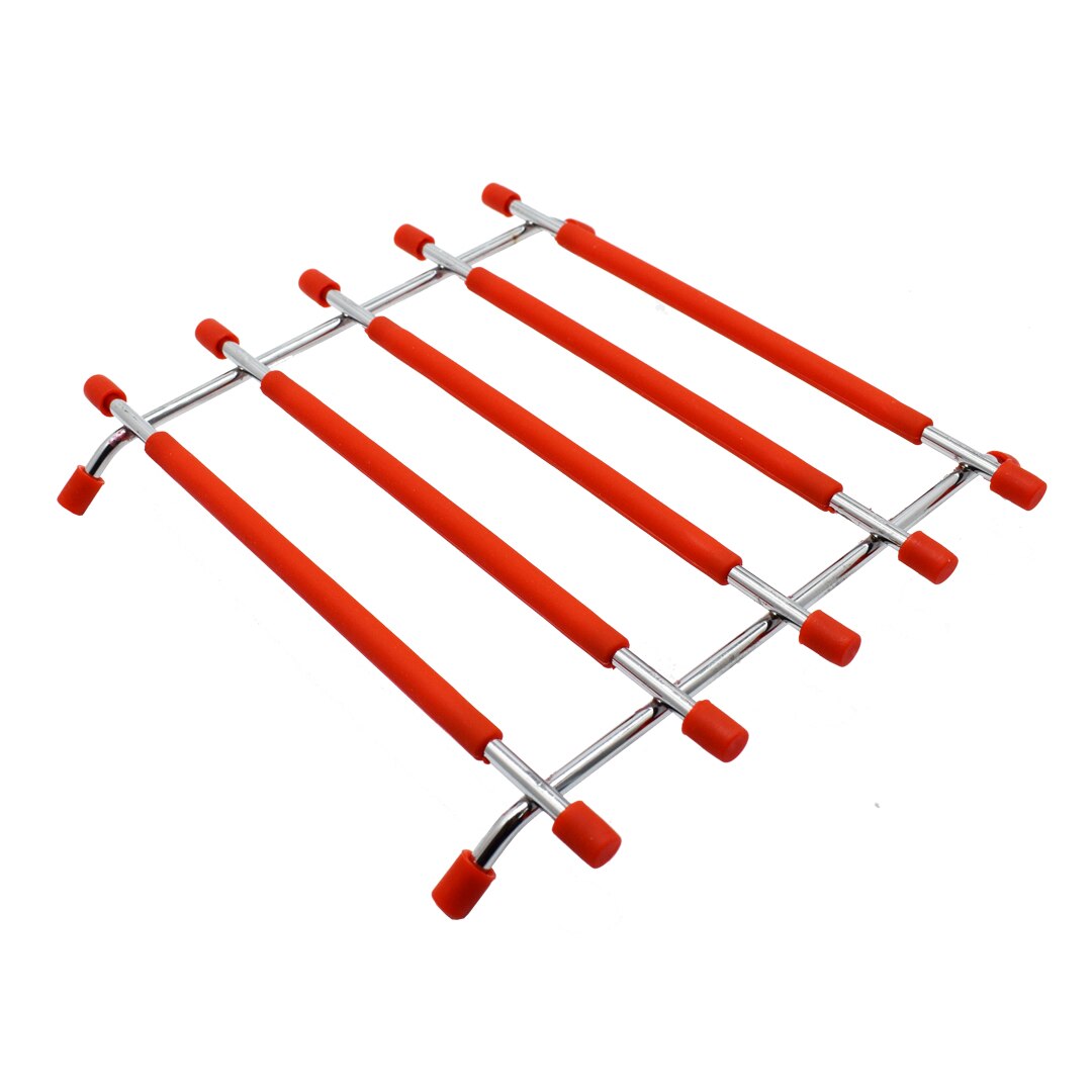 Suport antiaderent pentru oale fierbinti, Naimeed D433, Metal si silion, culoare Rosu