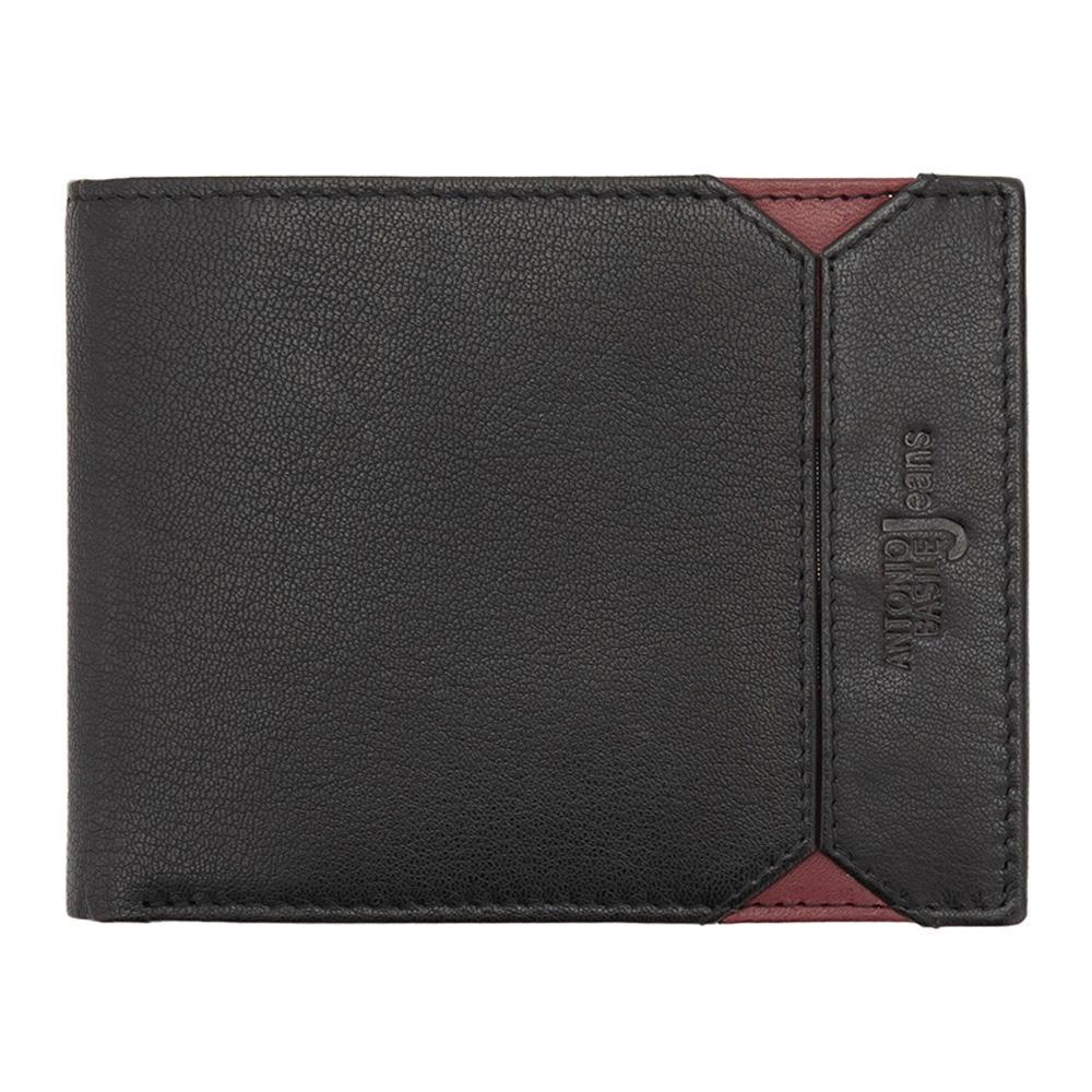 Portofel barbati din piele naturala GPB669, Negru/Rosu - cu Protectie RFID