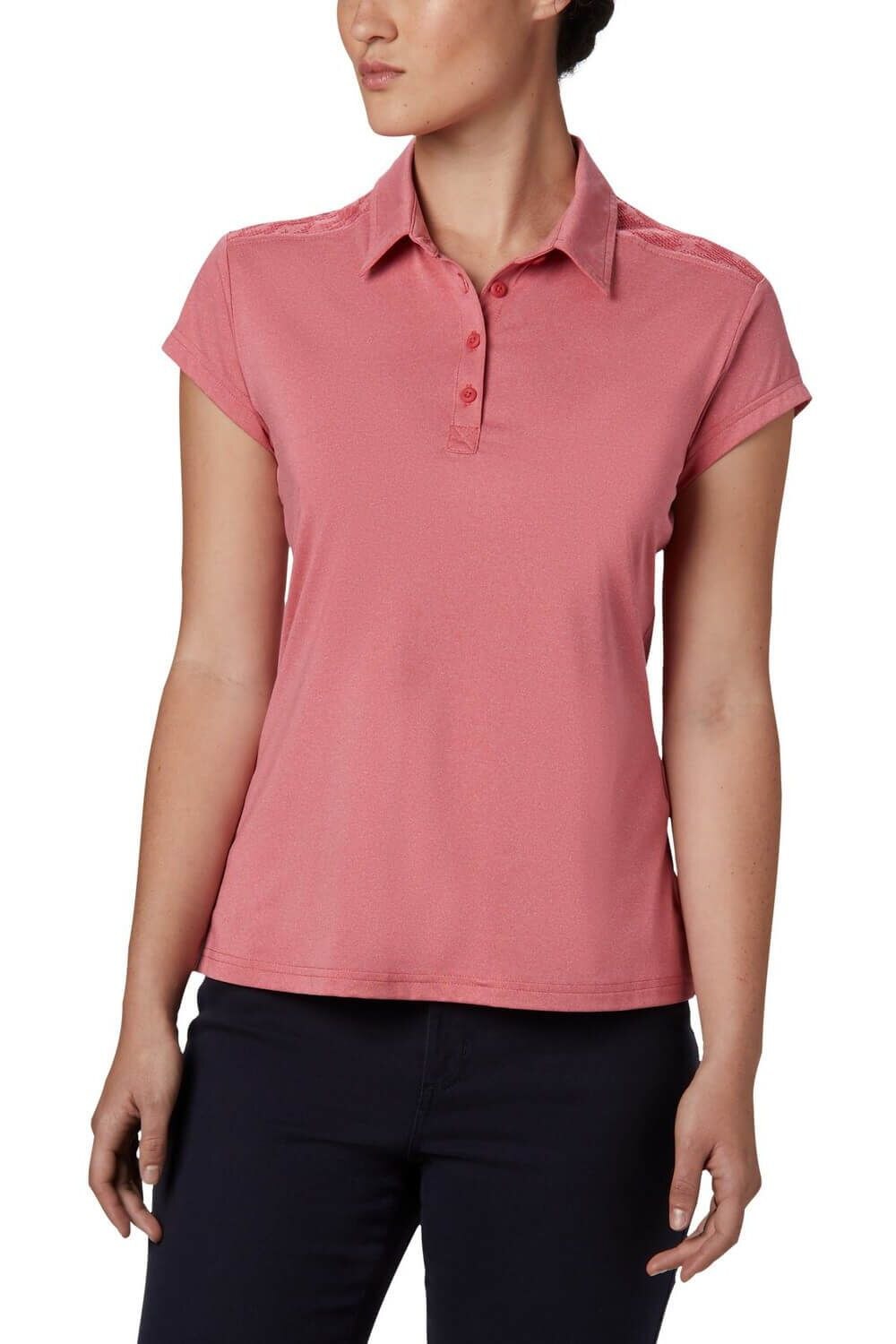 Tricou cu guler pentru femei Columbia Peak To Point Polo II, Roz, S