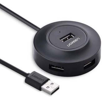 Adaptor HUB 4-in-1 UGREEN CR106, USB - 4x USB 2.0, LED, 1m, Negru Adaptor HUB 4-in-1 UGREEN CR106, USB - 4x USB 2.0, LED, 1m, Negru