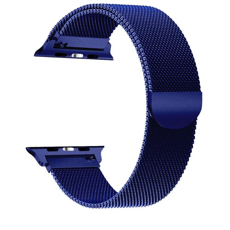 Curea otel inoxidabil Tech-Protect Milaneseband compatibila cu Apple Watch 1/2/3/4/5/6/7/SE (42/44/45mm) Navy Blue