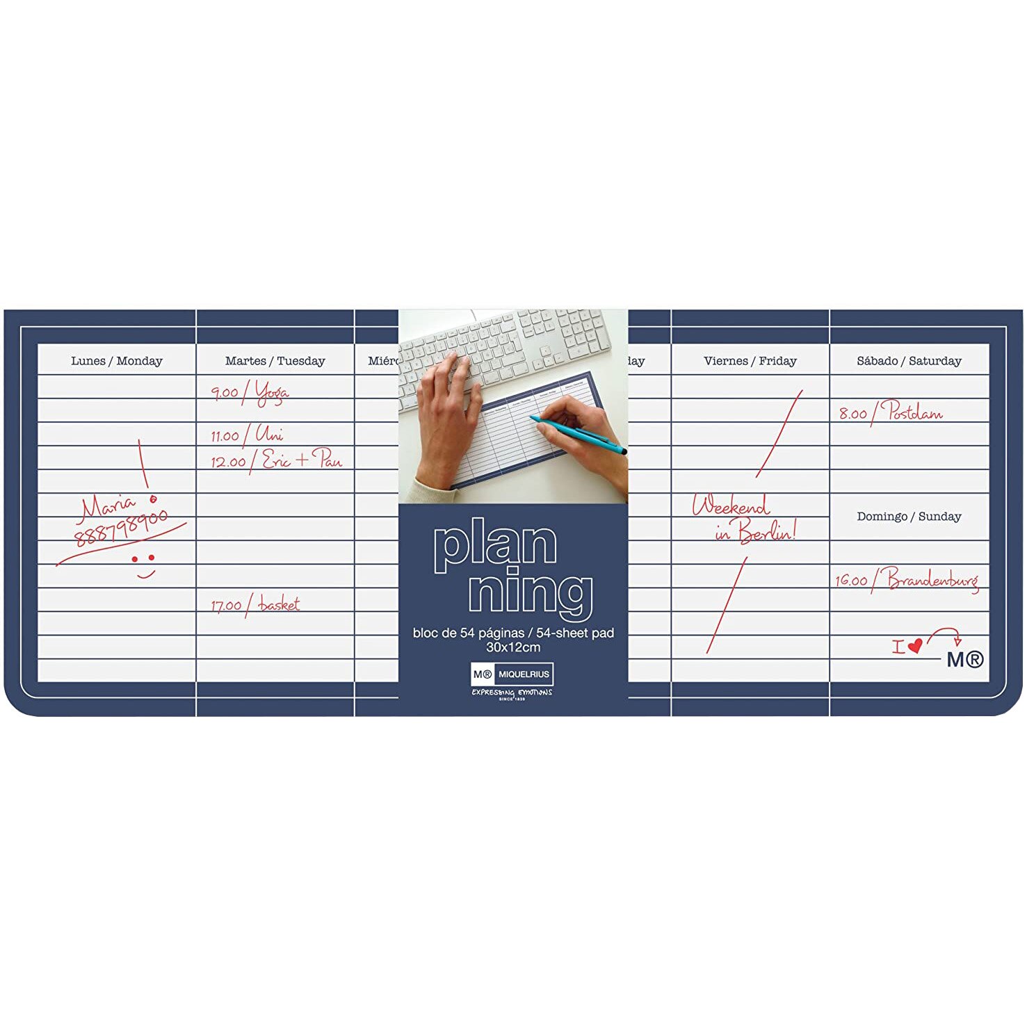 Organizator saptamanal Miquelrius 54 file 300mm x 120mm