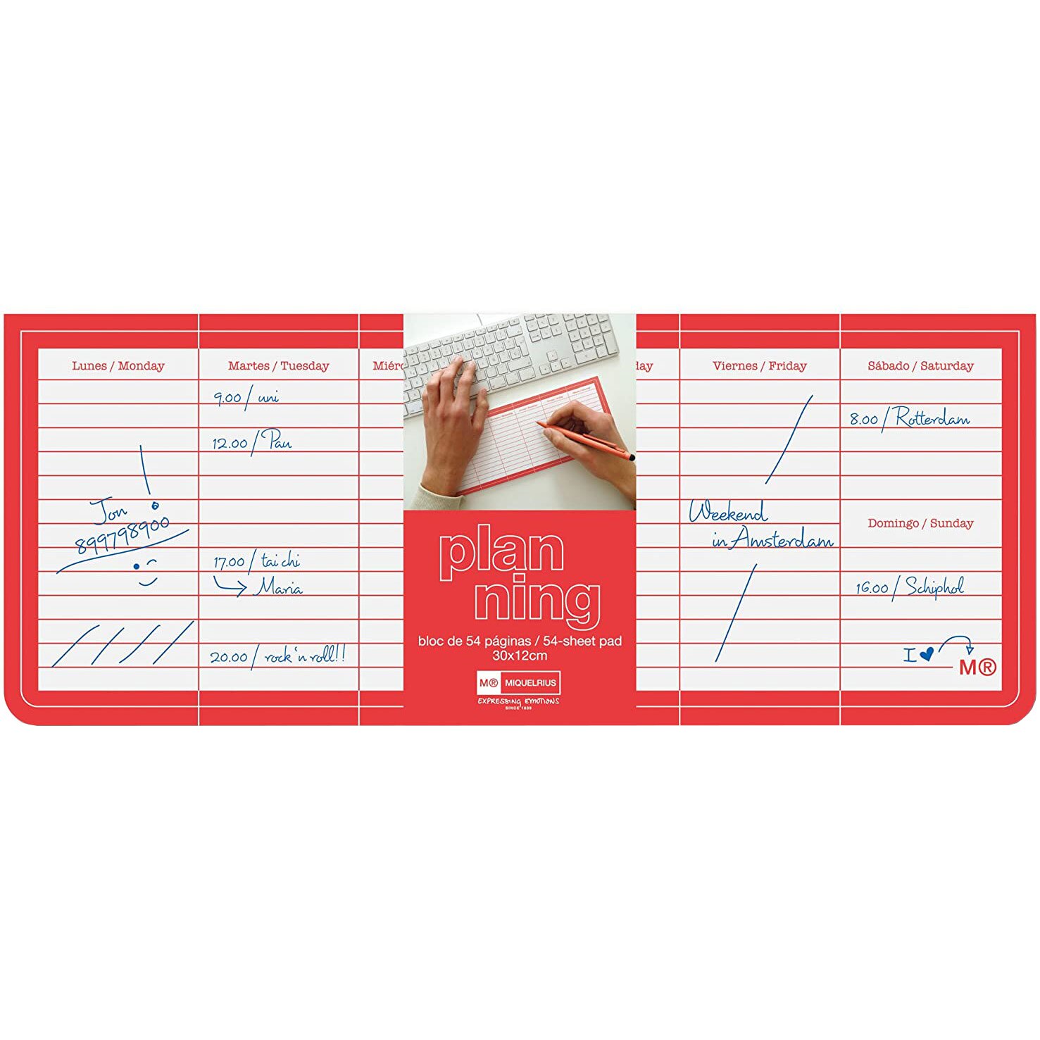 Organizator saptamanal Miquelrius 54 file 300mm x 120mm