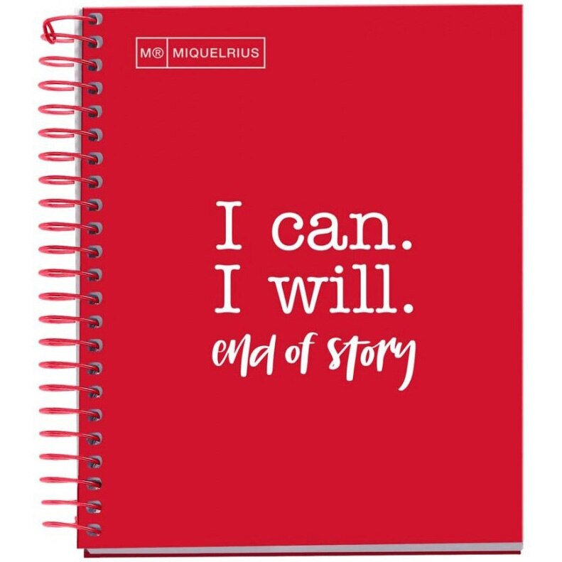 Caiet cu spira Miquelrius Messages A6 matematica 100 file rosu