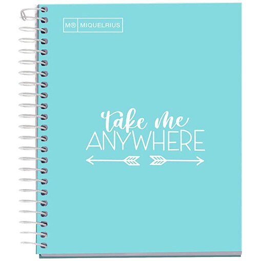 Caiet cu spira Miquelrius Messages A6 matematica 100 file albastru deschis