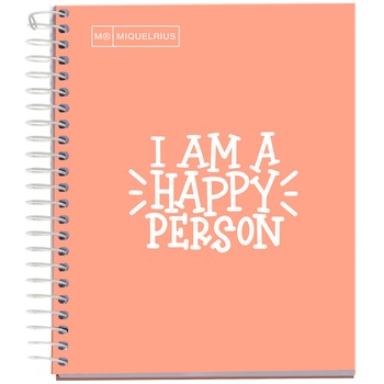 Caiet cu spira Miquelrius Messages A5 matematica 100 file coperta carton dur plastifiat piersica Caiet cu spira Miquelrius Messages A5 matematica 100 file coperta carton dur plastifiat piersica