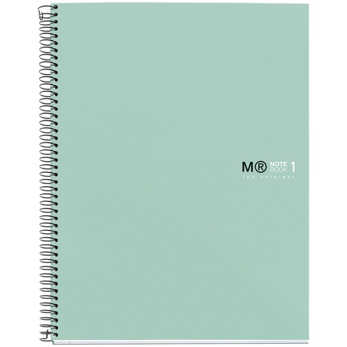 Caiet cu spira Miquelrius Original A4 matematica 80 file coperta cu tratament antiviral si antibacterian aqua