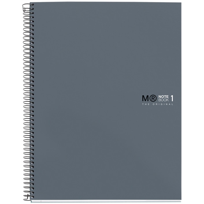 Caiet cu spira Miquelrius Original A4 matematica 80 file coperta cu tratament antiviral si antibacterian grafit