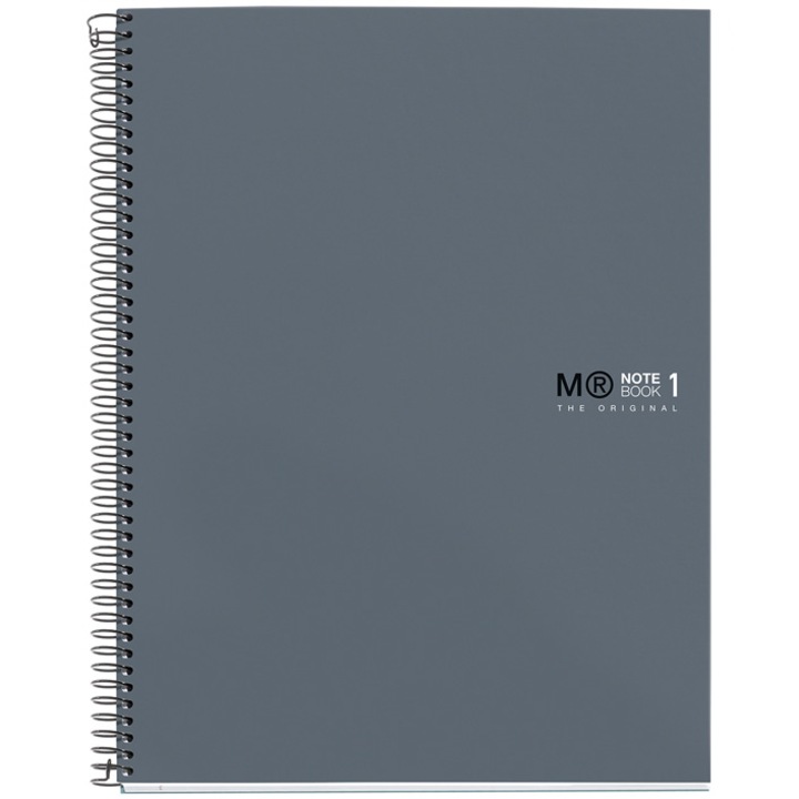 Caiet cu spira Miquelrius Original A4 dictando 80 file coperta cu tratament antiviral si antibacterian grafit