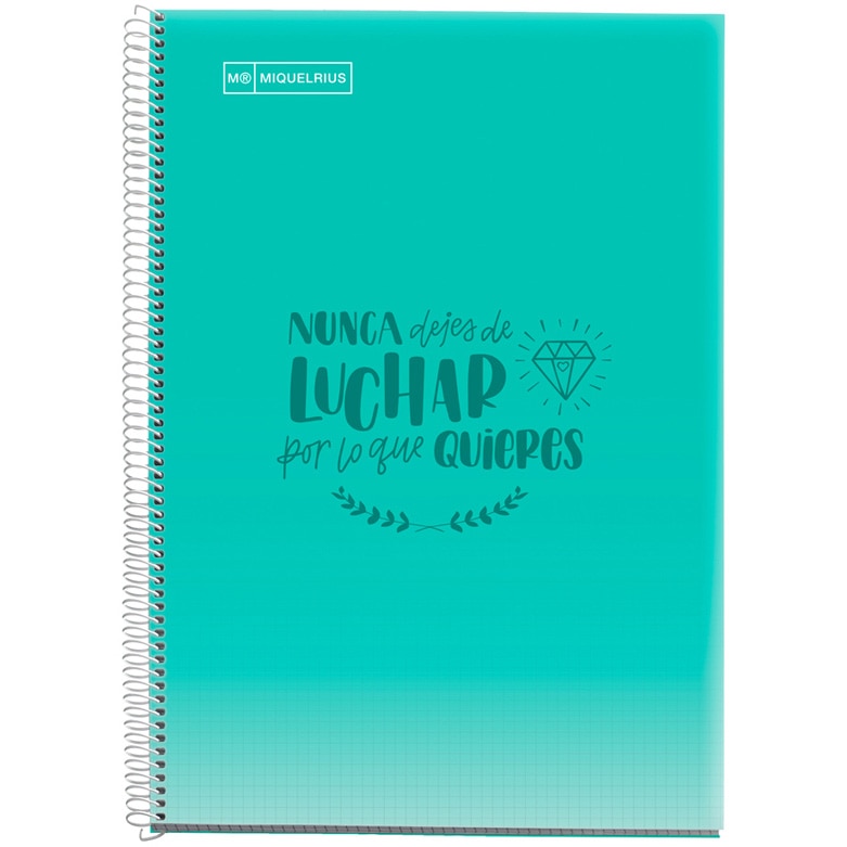 Caiet cu spira Miquelrius Messages A4 matematica 80 file turcoaz