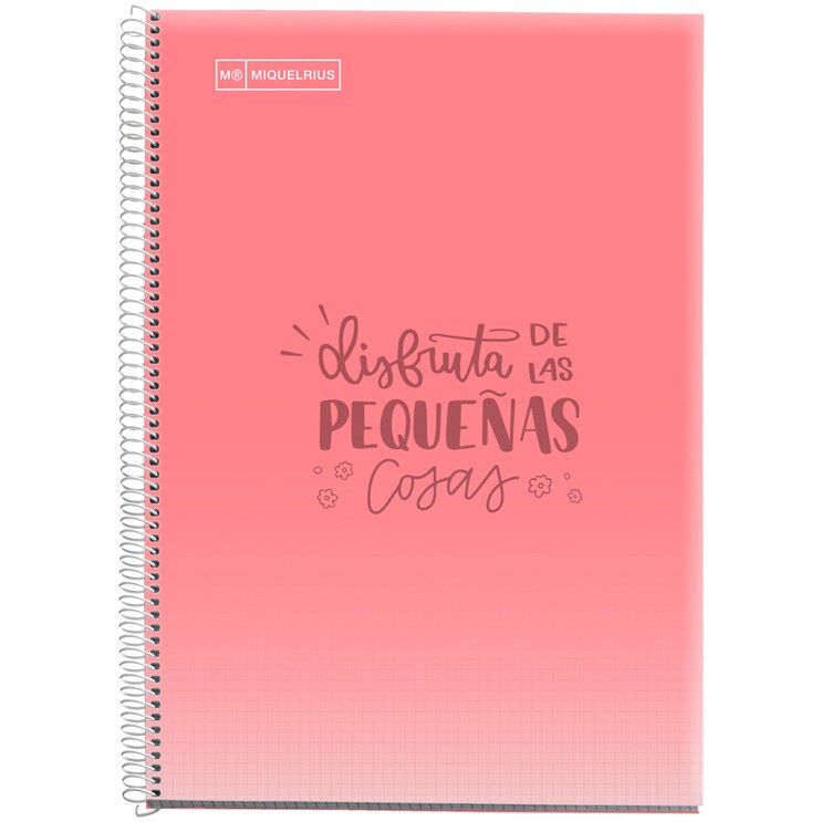 Caiet cu spira Miquelrius Messages A4 matematica 80 file roz